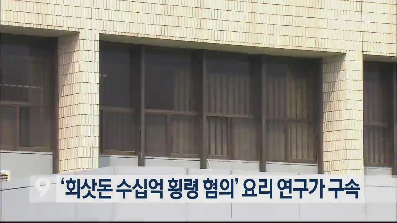 ‘회삿돈 수십억 횡령 혐의’ 요리 연구가 구속