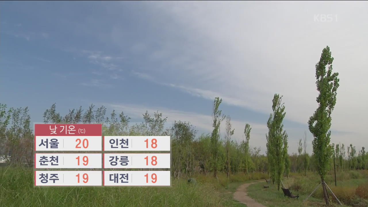 쾌청한 가을 하늘…낮 기온 20도 안팎