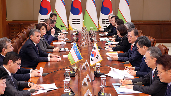 한, 우즈베크 금융지원…우즈베크, 베를린 선언·신북방정책 지지