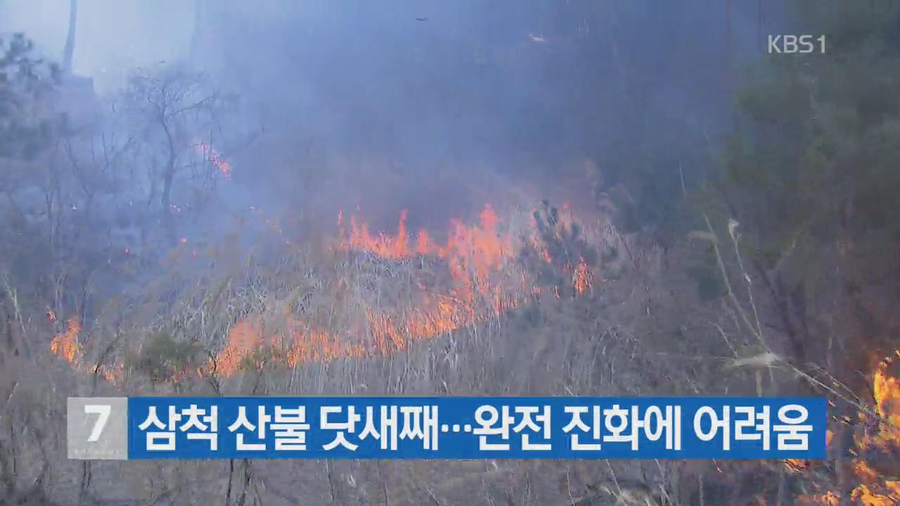 삼척 산불 닷새째…완전 진화에 어려움