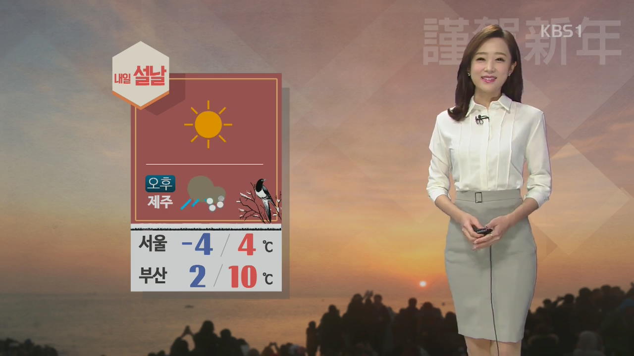 ‘설날’ 큰 추위 없어, 제주 오후 한때 비나 눈