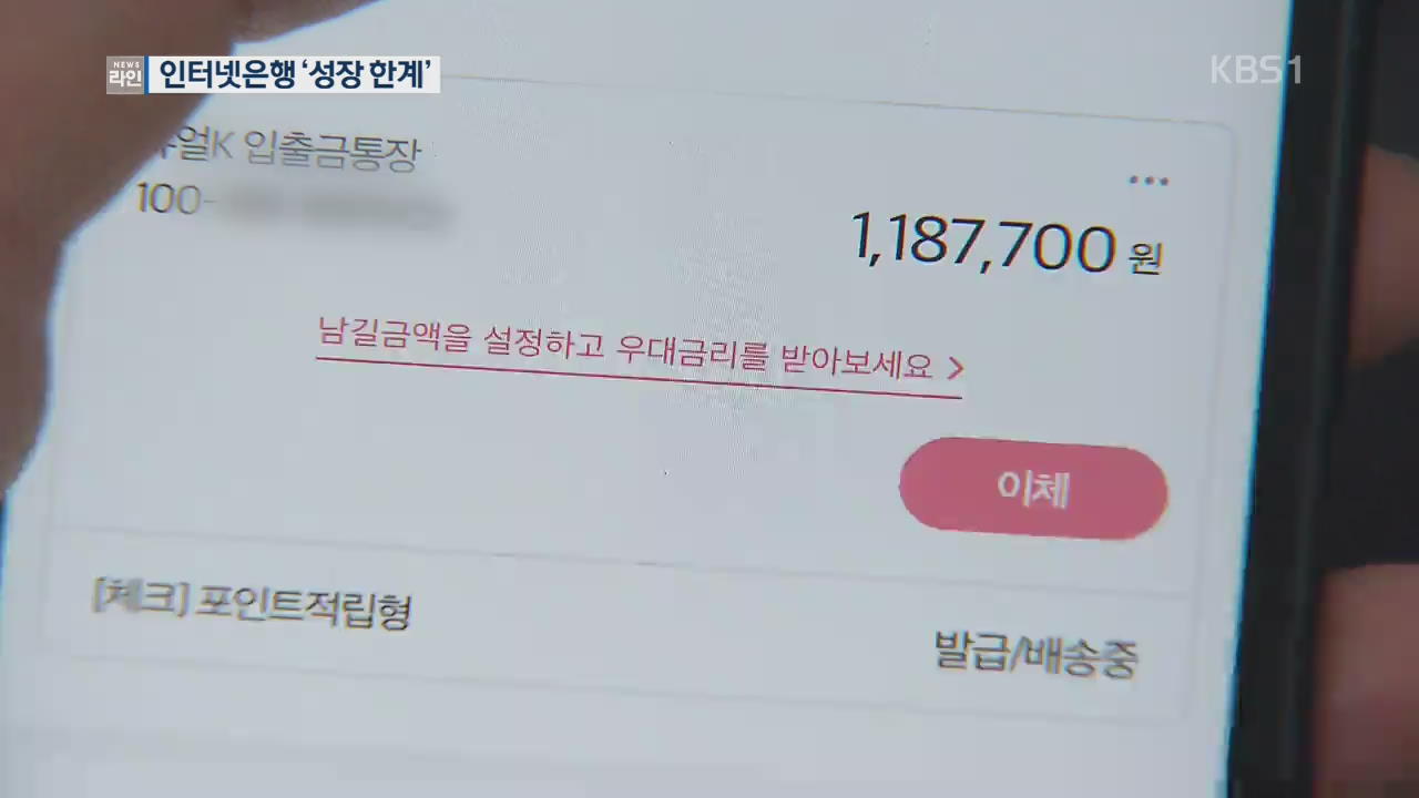 인터넷은행 1년에 가입자 7백만 명…“자본부족에 성장 한계”