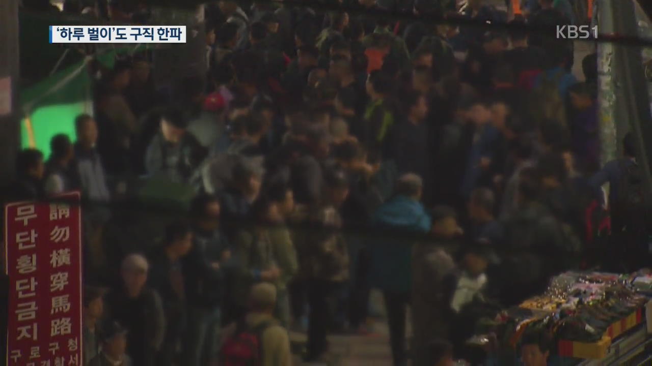 인력시장 ‘한파’…청년도 노인도 “공사판 가기 어려워”