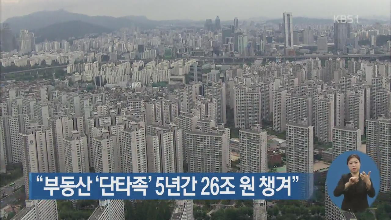 “부동산 ‘단타족’ 5년간 26조 원 챙겨”
