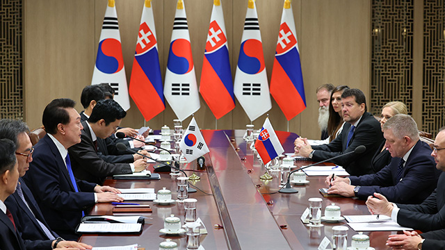 한-슬로바키아 정상회담 공동성명 채택…“전략적 동반자 관계 수립”