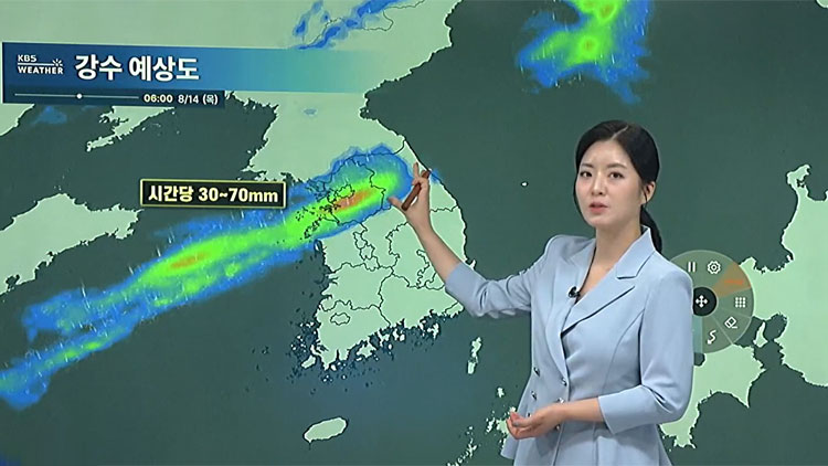 수도권 최고 70mm 폭우…<br>아침 출근길 고비