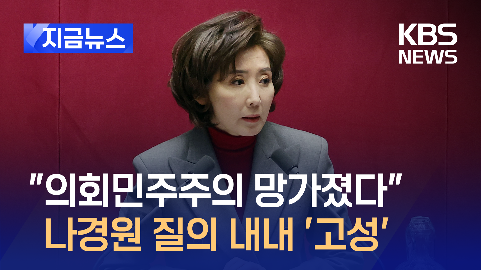 [영상] 나경원 의원 질의중 본회의장 고성 이어져