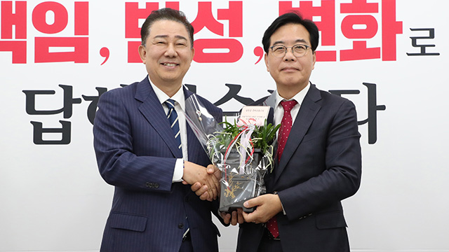 김병기-송언석 원내대표 첫 대면<br>…“주1회 정례 회동”