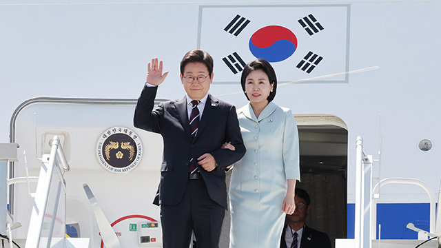 이 대통령, G7 열리는 캐나다 도착…<br>정상외교 첫 일정 시작